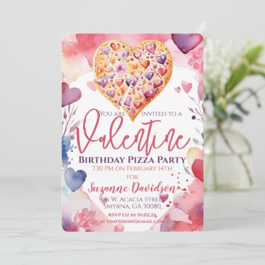 Invitation Saint Anniversaire Pizza (Debout devant)