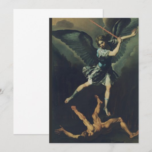 Invitation Saint Archange Michael bat le diable (Devant / Derrière)