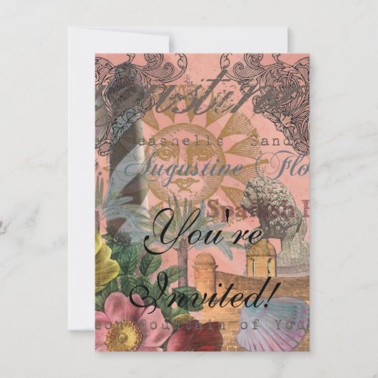 Invitation saint augustine florida voyage art antique (Devant)
