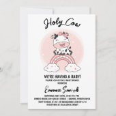 Invitation Saint Baby shower de la fille de vache (Devant)