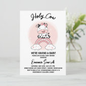 Invitation Saint Baby shower de la fille de vache (Debout devant)