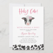 Invitation Saint Baby shower de la fille de vache (Devant)