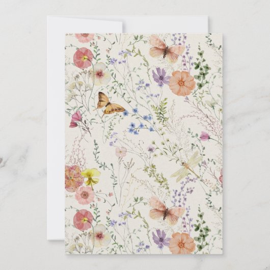 Invitation Saint Baptême & 1er Anniversaire Floral Girl (Dos)