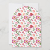 Invitation Saint Baptême & 1er Anniversaire Rose Floral Aquar (Dos)