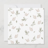 Invitation Saint-Baptême Papillons Aquarelle Floral Neutre (Dos)