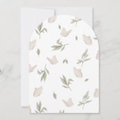 Invitation Saint-Baptême Papillons Aquarelle Floral Neutre (Dos)