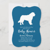 Invitation Saint Bernard Chien Baby shower Garçon bleu (Devant)