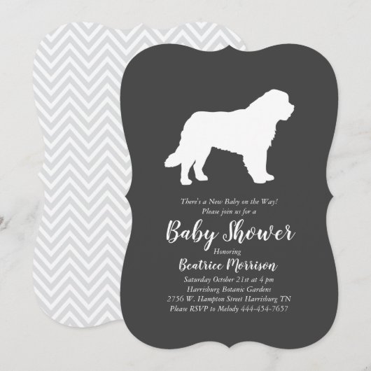 Invitation Saint Bernard Dog Baby shower Hommes Neutre (Devant / Derrière)