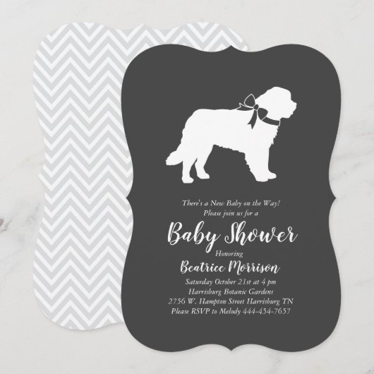 Invitation Saint Bernard Dog Baby shower Hommes Neutre (Devant / Derrière)
