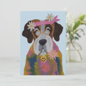 Invitation Saint Bernard Hippie (Debout devant)