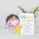 Invitation Saint canard Je suis deux canards en caoutchouc ph (Debout devant)