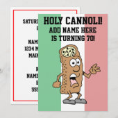 Invitation Saint Cannoli Italie Turning 70 Drapeau de l'Itali (Devant / Derrière)