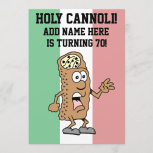 Invitation Saint Cannoli Italie Turning 70 Drapeau de l'Itali