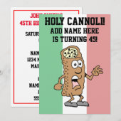 Invitation Saint Cannoli Italien Turning 45 Drapeau de l'Ital (Devant / Derrière)