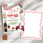 Invitation Saint Cannoli Pizza Vin italien 50e anniversaire