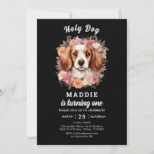 Invitation Saint Chien, je suis un ! Chien fille 1er annivers (Devant)