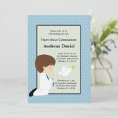 Invitation Saint-Communion garçon * Choisissez votre couleur (Debout devant)