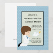 Invitation Saint-Communion garçon * Choisissez votre couleur (Devant / Derrière)