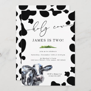 Invitation Saint Cow Country Farm Boy's Birthday