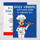 Invitation Saint Crepe Quelqu'un qui tourne 50 50e anniversai (Devant / Derrière)