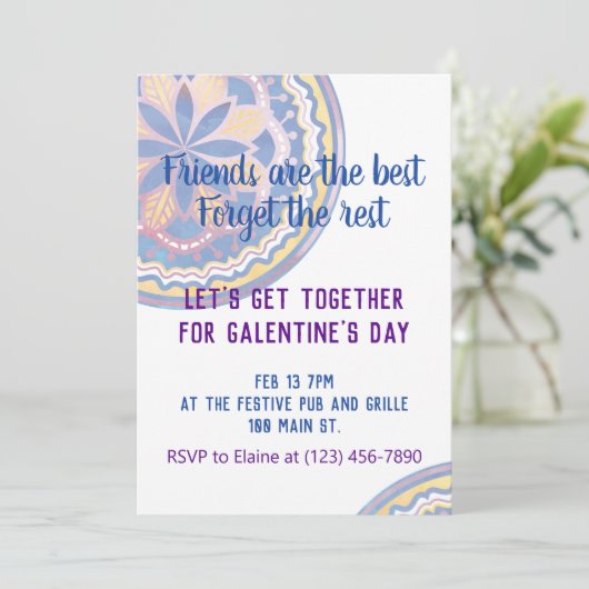 Invitation Saint-Galentin Mandala (Debout devant)