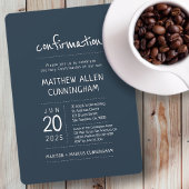 Invitation Saint garçon de confirmation | Moderne + Simple