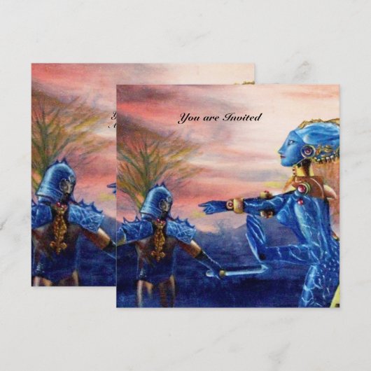 INVITATION SAINT GEORGE ET ALIEN DRAGON (Devant / Derrière)