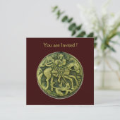 Invitation SAINT GEORGE ET DRAGON MEDALLION, brun (Debout devant)