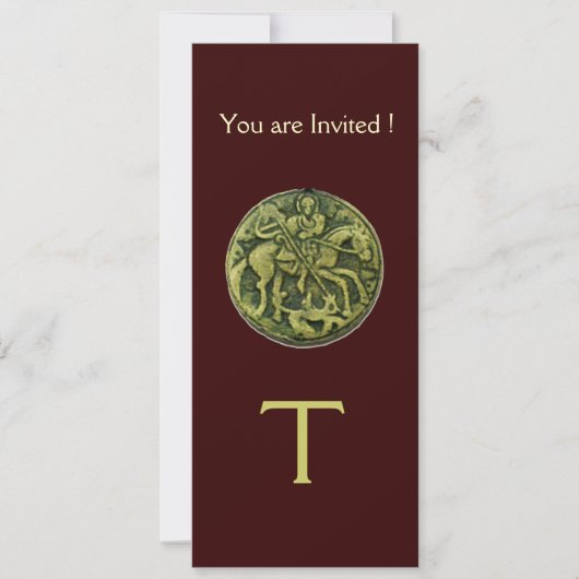 INVITATION SAINT GEORGE ET DRAGON MEDALLION MONOGRAMME (Devant)