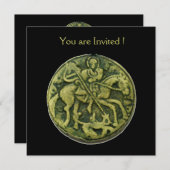 Invitation SAINT GEORGE ET DRAGON MEDALLION, noir (Devant / Derrière)
