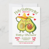 Invitation Saint Guacamole Avocado Baby shower Fiesta (Devant)