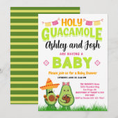 Invitation Saint Guacamole Avocado Baby shower Fiesta (Devant / Derrière)