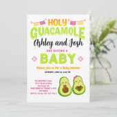 Invitation Saint Guacamole Avocado Baby shower Fiesta (Debout devant)