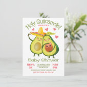Invitation Saint Guacamole Avocado Baby shower Fiesta fille (Debout devant)