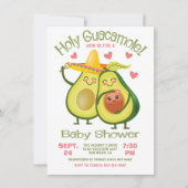 Invitation Saint Guacamole Avocado Baby shower Fiesta fille (Devant)
