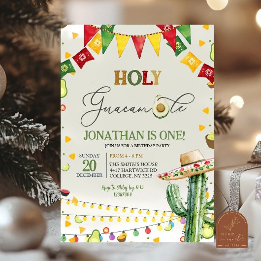 Invitation Saint Guacamole Avocado Fiesta Anniversaire de enf