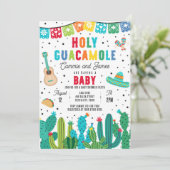 Invitation Saint-Guacamole Baby shower mexicain de la Fiesta (Debout devant)