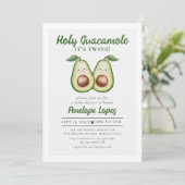 Invitation Saint Guacamole C'est le Baby shower des jumeaux (Debout devant)