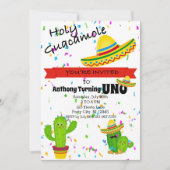 Invitation Saint-Guacamole coloré Première fête d'anniversair (Devant)