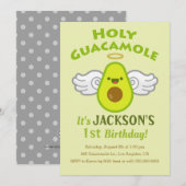 Invitation Saint-Guacamole - fête de l'anniversaire du petit  (Devant / Derrière)