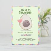 Invitation Saint Guacamole Fiesta Avocado Kiwaii Anniversaire (Debout devant)