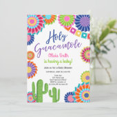 Invitation Saint Guacamole Fiesta Baby shower Mexicaine (Debout devant)