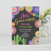 Invitation Saint Guacamole Fiesta Baby shower Mexicaine (Debout devant)