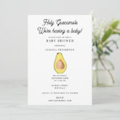 Invitation Saint Guacamole Nous avons un Baby shower (Debout devant)