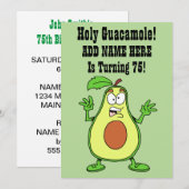 Invitation Saint-Guacamole, Quelqu'Un Fait 75 Avocado (Devant / Derrière)