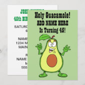 Invitation Saint Guacamole Quelqu'Un Tourne 45 Avocado (Devant / Derrière)