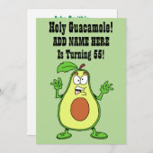 Invitation Saint Guacamole Quelqu'Un Tourne 55 Avocado (Devant / Derrière)