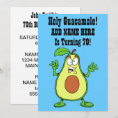 Invitation Saint Guacamole Quelqu'Un Tourne 70 Avocado (Devant / Derrière)