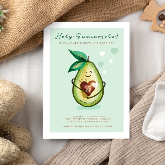 Invitation Saint-Guacamole Un Garçon Bébé Est En Chemin De L'