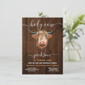 Invitation Saint-Highland Cow Russe fête d'anniversaire (Debout devant)